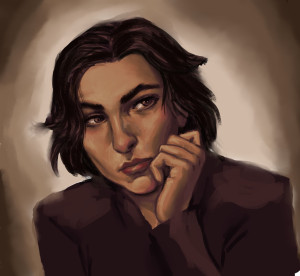 Portrait of an androgynous character.